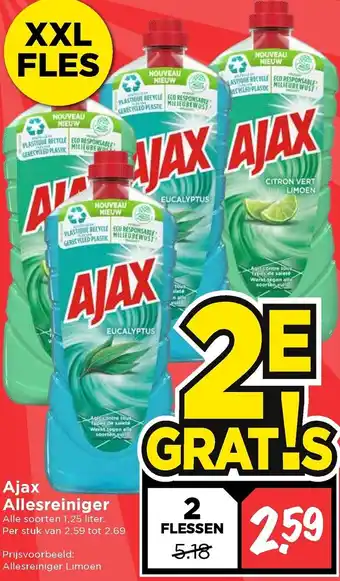 Vomar Voordeelmarkt Ajax allesreiniger 1.25L aanbieding