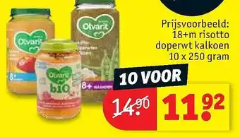 Kruidvat Olvarit 18+m Risotto Doperwt Kalkoen aanbieding