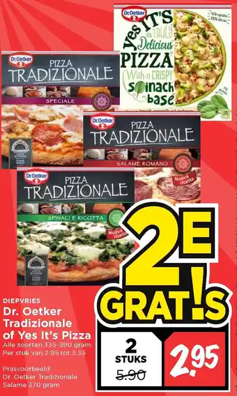 Vomar Voordeelmarkt Dr. Oetker Tradizionale of Yes It's Pizza aanbieding