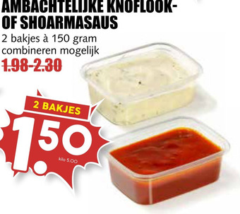 MCD Supermarkt AMBACHTELIJKE KNOFLOOK- OF SHOARMASAUS aanbieding