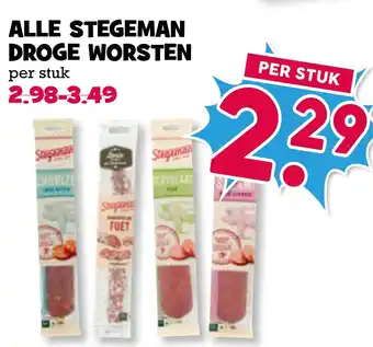 Boon`s Markt ALLE STEGEMAN DROGE WORSTEN aanbieding