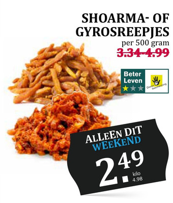 Boon`s Markt Shoarma- Of Gyrosreepjes aanbieding