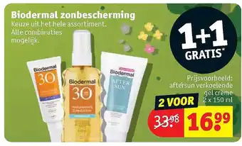 Kruidvat Biodermal Zonbescherming 1+1 Gratis aanbieding