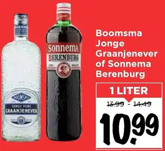 Vomar Voordeelmarkt Boomsma Jonge Graanjenever of Sonnema Berenburg 1L aanbieding