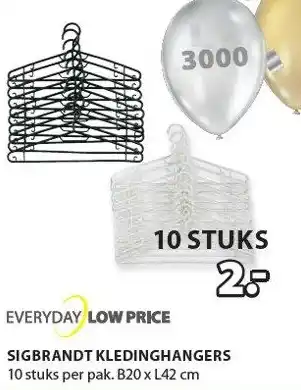 Jysk Everyday Low Price Sigbrandt Kledinghangers aanbieding