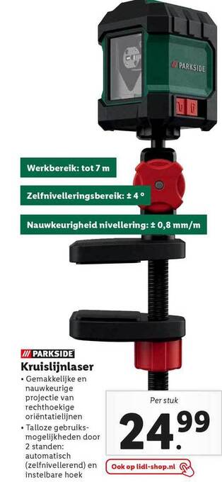Lidl Parkside Kruislijnlaser aanbieding