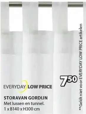 Jysk Everyday Low Price Storavan Gordijn aanbieding