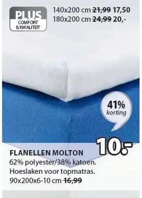 Jysk Flanellen Molton aanbieding