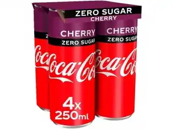 Hoogvliet Coca-Cola Zero sugar cherry 4 x 250ml blik aanbieding