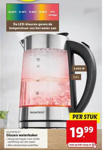 Lidl Silvercrest Glazen Waterkoker aanbieding