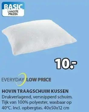 Jysk Everyday Low Price Hovin Traagschuim Kussen aanbieding