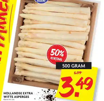 Dekamarkt Hollandse extra witte asperges aanbieding