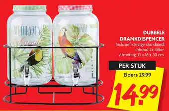 Dekamarkt Dubbele drankdispencer aanbieding