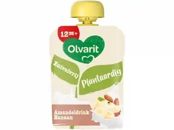 Hoogvliet Olvarit Smoothie 12 maanden amandeldrink banaan 100% plantaardig aanbieding