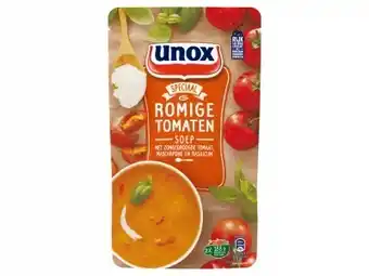 Hoogvliet Unox Soep in zak speciaal romige tomatensoep aanbieding