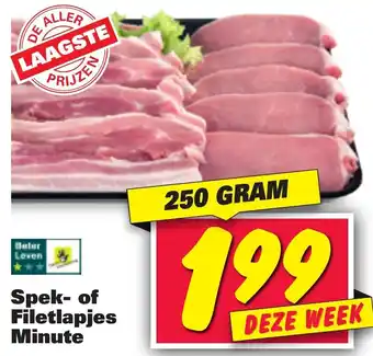 Nettorama Spek- of Filetlapjes Minute 250g aanbieding