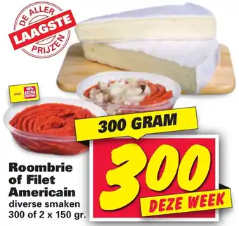 Nettorama Roombrie of Filet Americain 300g aanbieding