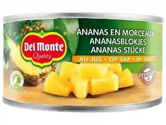 Hoogvliet Del Monte Ananasblokjes op sap aanbieding