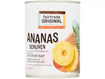 Hoogvliet Fairtrade Original Ananasschijven op eigen sap aanbieding