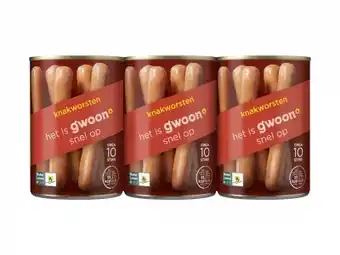 Hoogvliet G'woon Knakworsten aanbieding