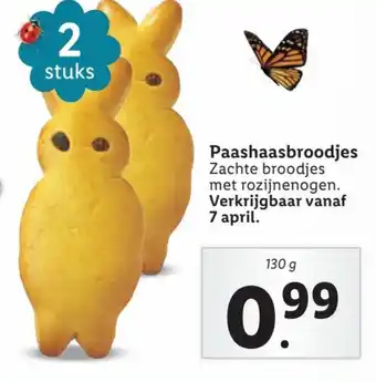 Lidl Paashaasbroodjes 130g aanbieding