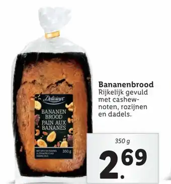 Lidl Bananenbrood 350g aanbieding