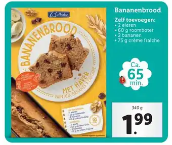 Lidl Bananenbrood 340g aanbieding