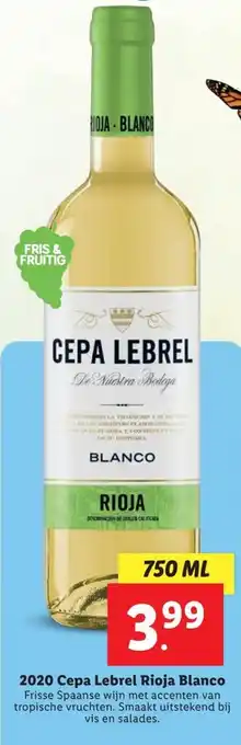 Lidl 2020 Cepa Lebrel Rioja Blanco 750 ml aanbieding