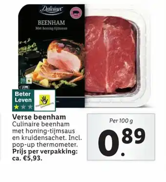 Lidl Verse beenham 100g aanbieding