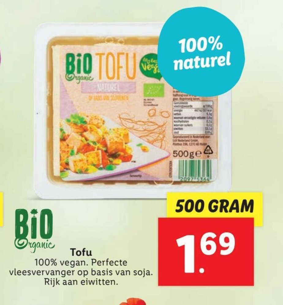 Tofu 500 gram aanbieding bij Lidl