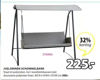 Jysk Juelsminde schommelbank B219xH184xD130 cm aanbieding