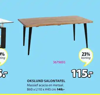 Jysk Okslund salontafel B60xL110xH45 cm aanbieding