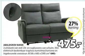 Jysk Abildskov bank B138xH83xD90 cm aanbieding