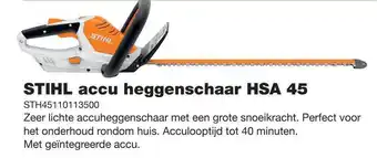 De Boer Drachten STIHL accu heggenschaar HSA 45 aanbieding