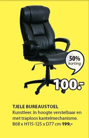Jysk TJELE BUREAUSTOEL aanbieding