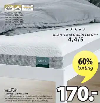 Jysk GOLD F85 SCHUIMMATRAS aanbieding