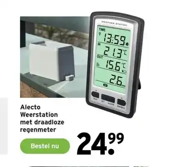 GAMMA Alecto Weerstation met draadloze regenmeter aanbieding