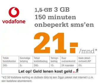 Telecombinatie Vodafone aanbieding