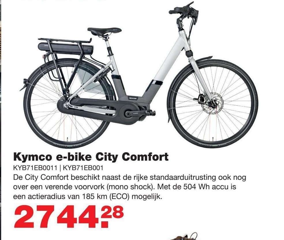 Kymco e-bike city comfort aanbieding bij De Boer Drachten