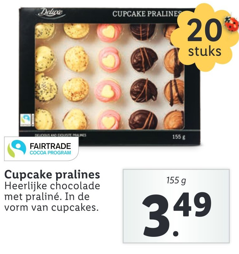 Cupcake pralines Heerlijke chocolade met praliné. In de vorm van
