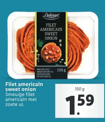 Lidl Filet americain sweet onion Smeuige filet americain met zoete ui. aanbieding