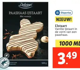 Lidl IJstaart Vanille ijstaart in de vorm van een paashaas. aanbieding