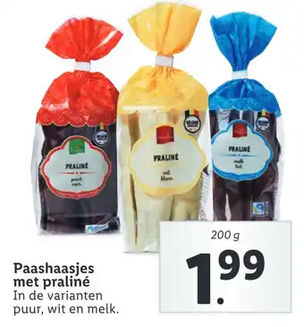 Lidl Paashaasjes met praliné aanbieding