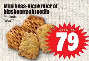 Dirk Mini kaas-uienkruier of kipshoarmabroodje aanbieding