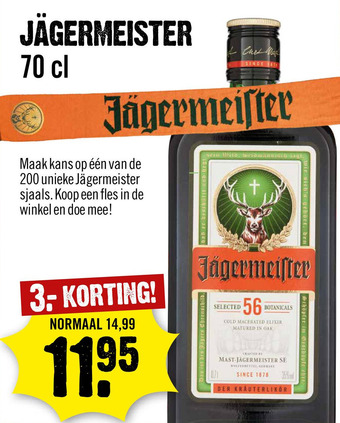 Dirck 3 Jägermeister aanbieding
