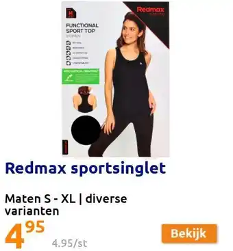 Action Redmax sportsinglet aanbieding