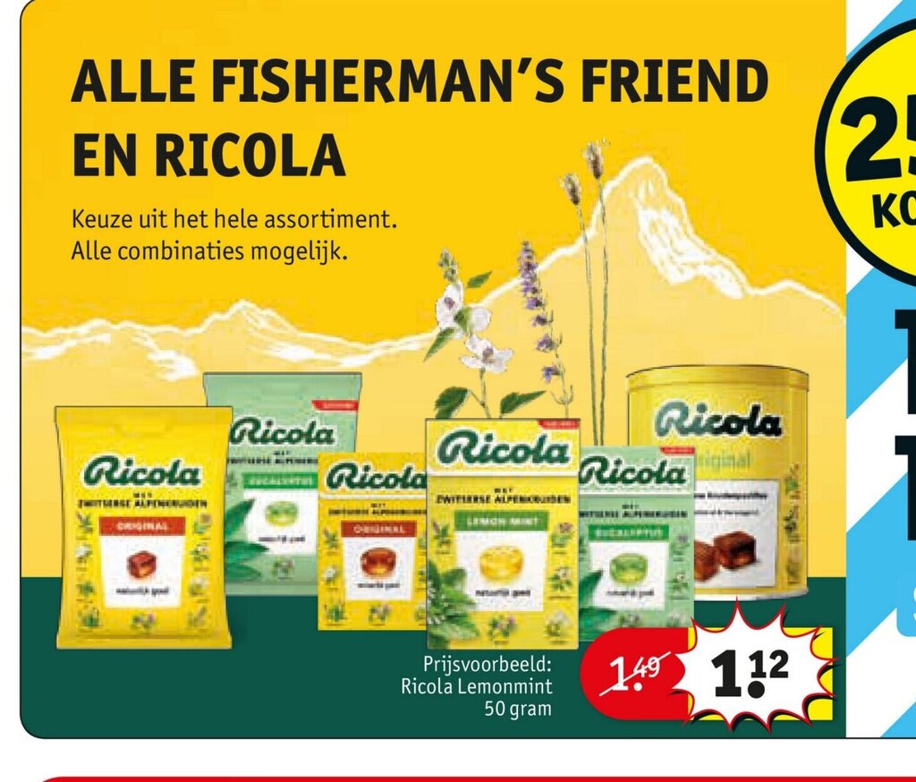 Alle Fisherman's Friend en Ricola aanbieding bij Kruidvat
