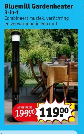 Kruidvat Bluemill Gardenheater 3-in-1 aanbieding