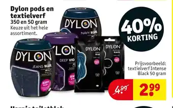 Kruidvat Dylon pods en textielverf 350 en 50 grams aanbieding