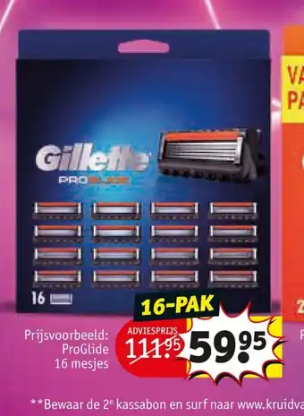 Kruidvat Gillette 16-pack ProGlide 16 mesjes aanbieding